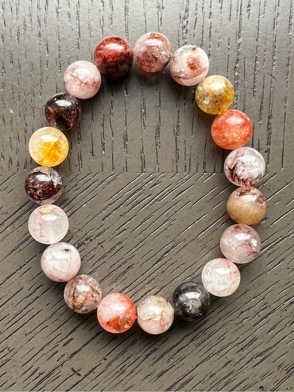 Hematoid with quartz bracelet 11mm SIZE 7.25’